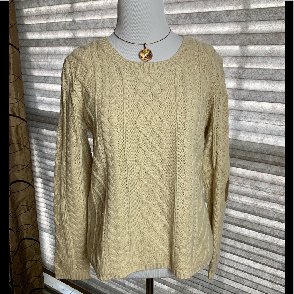 Monteau Cream Cable Knit Sweater